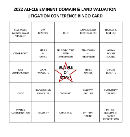 ALI-CLE 2022 Bingo card ALI-CLE 2022 Bingo card